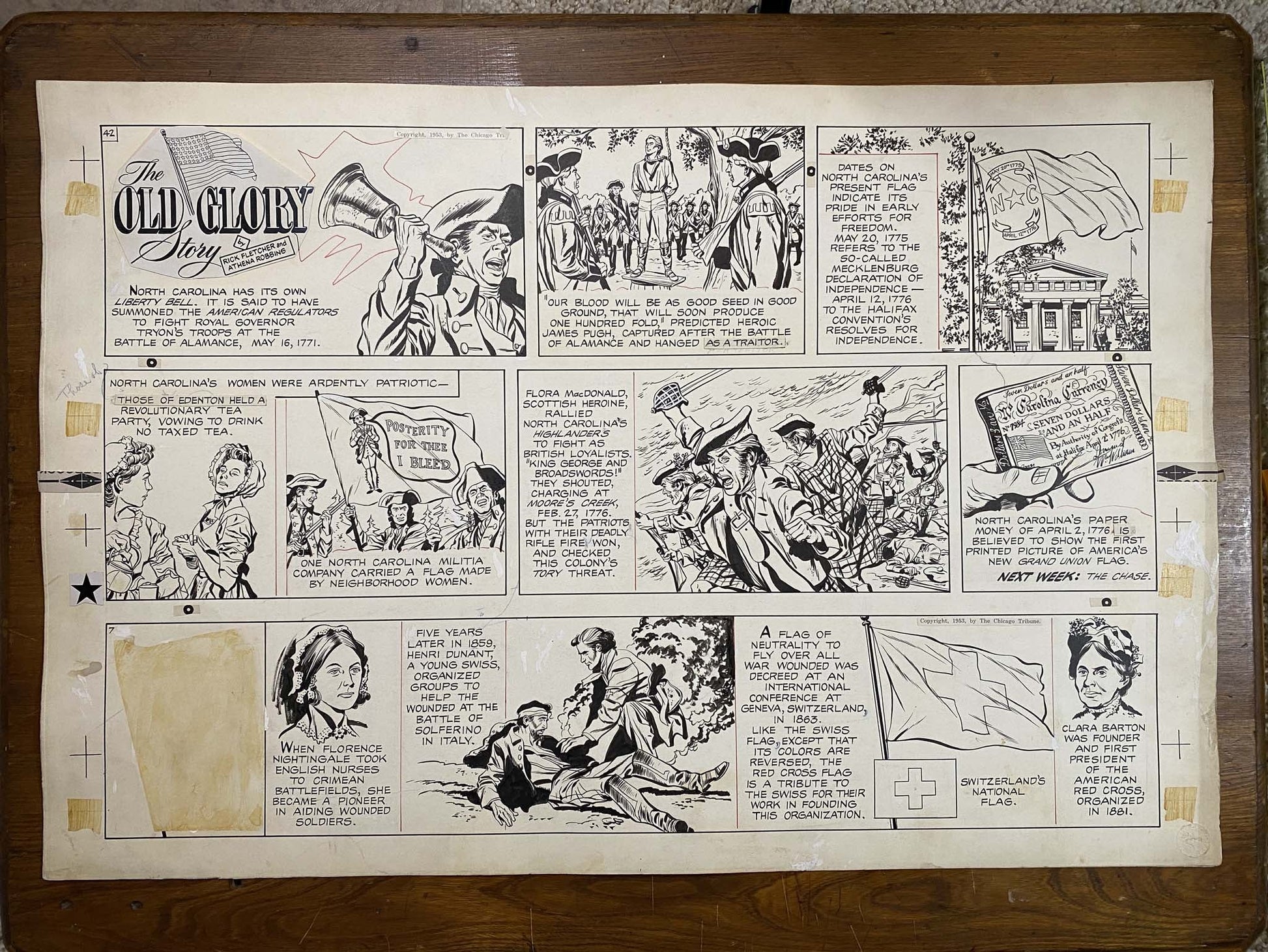 The Old Glory Story: History of the American Flag 11/14/53 Original Art Illustration | Fletcher Studio