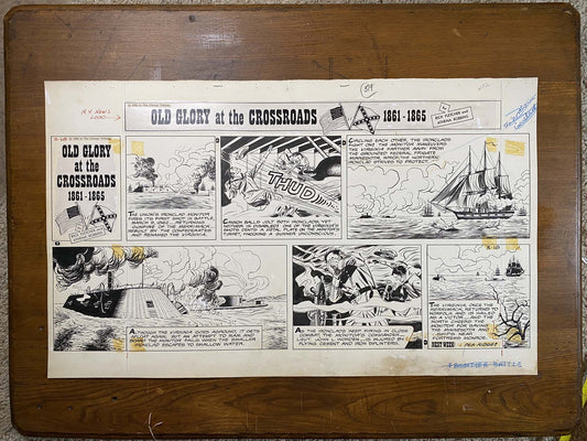 Old Glory at the Crossroads 3/18/62 Original Art Illustration | Fletcher Studio