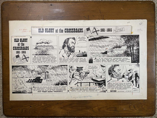 Old Glory at the Crossroads 4/1/62 Original Art Illustration | Fletcher Studio