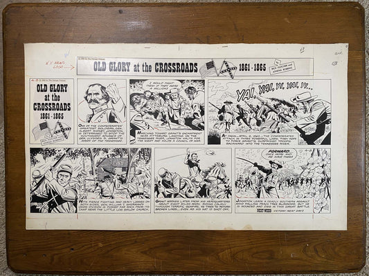 Old Glory at the Crossroads 4/8/62 Original Art Illustration | Fletcher Studio