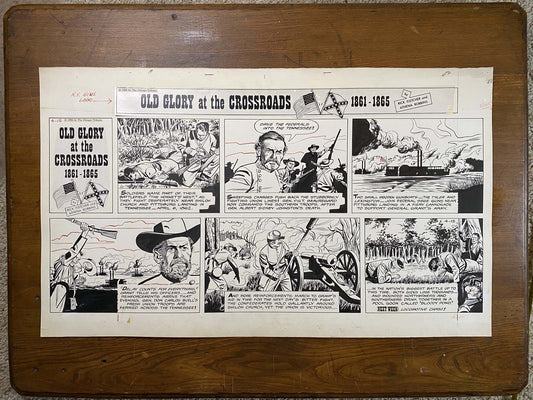 Old Glory at the Crossroads 4/15/62 Original Art Illustration | Fletcher Studio
