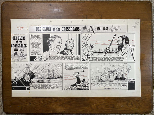 Old Glory at the Crossroads 4/29/62 Original Art Illustration | Fletcher Studio