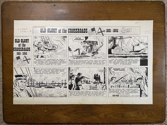 Old Glory at the Crossroads 5/6/62 Original Art Illustration | Fletcher Studio