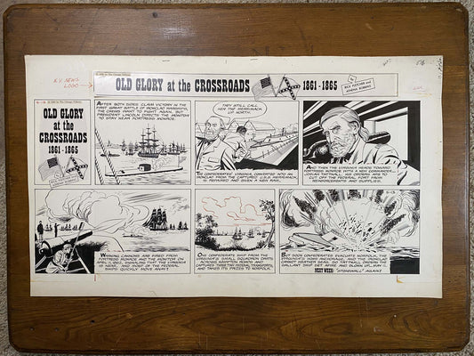 Old Glory at the Crossroads 5/13/62 Original Art Illustration | Fletcher Studio