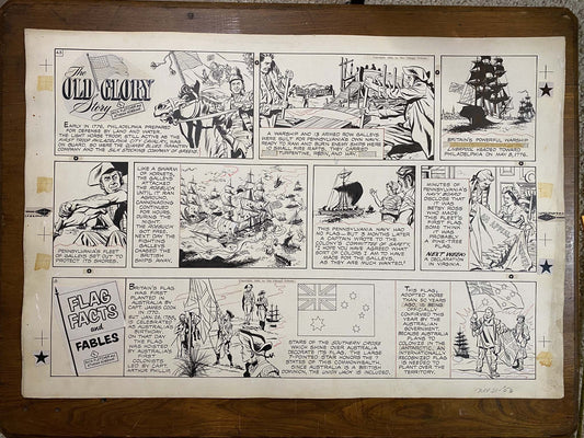 The Old Glory Story: History of the American Flag 11/21/53 Original Art Illustration | Fletcher Studio