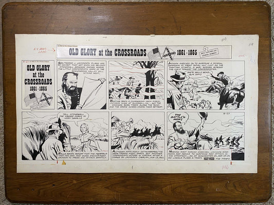 Old Glory at the Crossroads 5/27/62 Original Art Illustration | Fletcher Studio