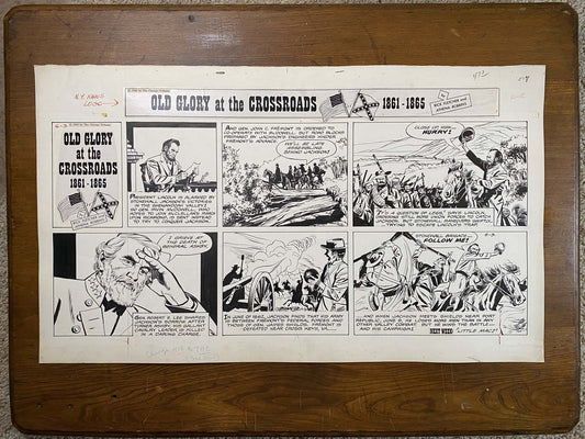 Old Glory at the Crossroads 6/3/62 Original Art Illustration | Fletcher Studio