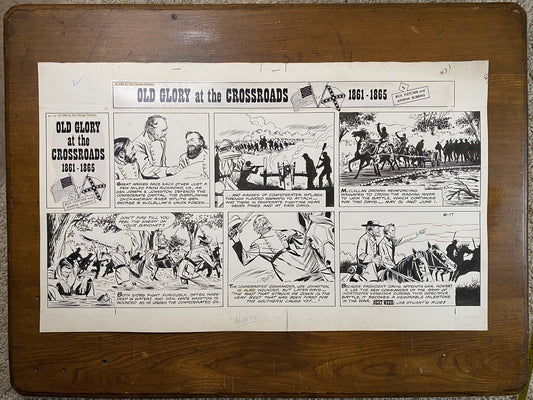 Old Glory at the Crossroads 6/17/62 Original Art Illustration | Fletcher Studio