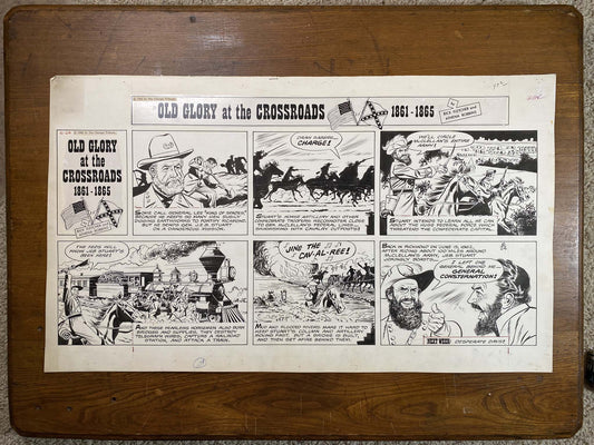 Old Glory at the Crossroads 6/24/62 Original Art Illustration | Fletcher Studio