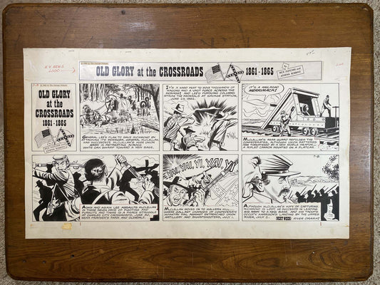 Old Glory at the Crossroads 7/8/62 Original Art Illustration | Fletcher Studio