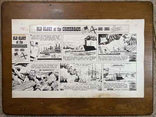 Old Glory at the Crossroads 7/22/62 Original Art Illustration | Fletcher Studio