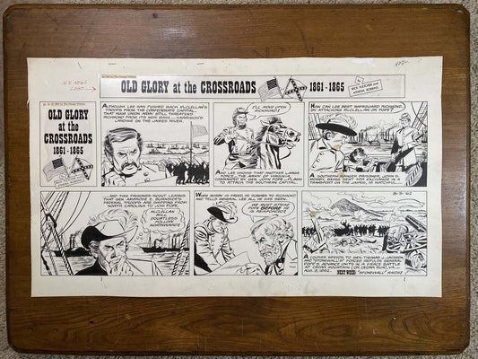 Old Glory at the Crossroads 8/5/62 Original Art Illustration | Fletcher Studio
