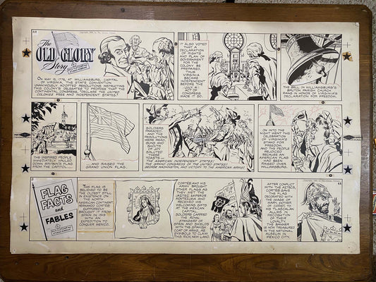 The Old Glory Story: History of the American Flag 11/28/53 Original Art Illustration | Fletcher Studio