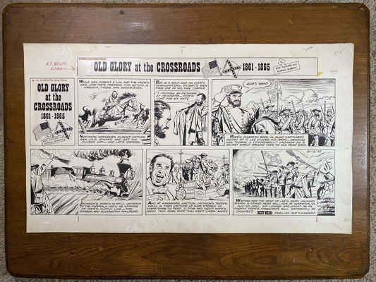 Old Glory at the Crossroads 8/12/62 Original Art Illustration | Fletcher Studio