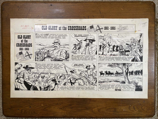 Old Glory at the Crossroads 9/9/62 Original Art Illustration | Fletcher Studio