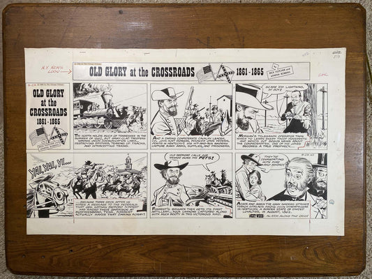 Old Glory at the Crossroads 9/23/62 Original Art Illustration | Fletcher Studio