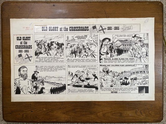 Old Glory at the Crossroads 9/30/62 Original Art Illustration | Fletcher Studio