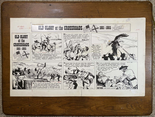 Old Glory at the Crossroads 10/7/62 Original Art Illustration | Fletcher Studio