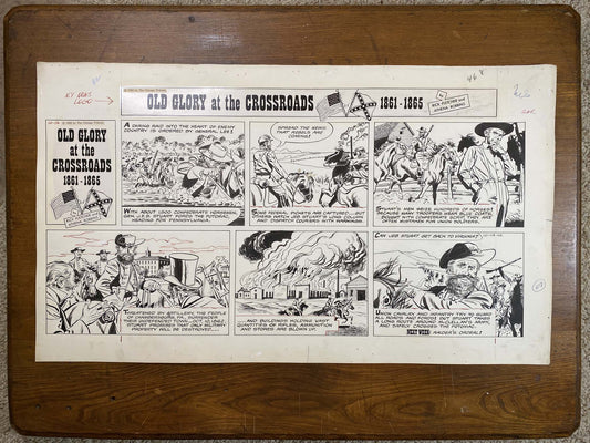 Old Glory at the Crossroads 10/14/62 Original Art Illustration | Fletcher Studio