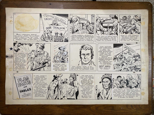 The Old Glory Story: History of the American Flag 12/5/53 Original Art Illustration | Fletcher Studio