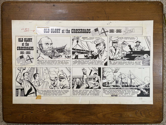 Old Glory at the Crossroads 10/21/62 Original Art Illustration | Fletcher Studio