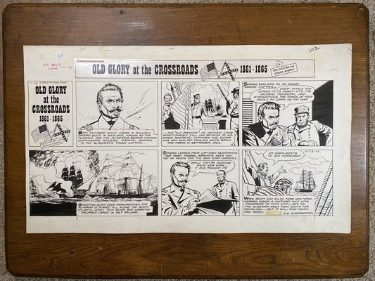 Old Glory at the Crossroads 10/28/62 Original Art Illustration | Fletcher Studio