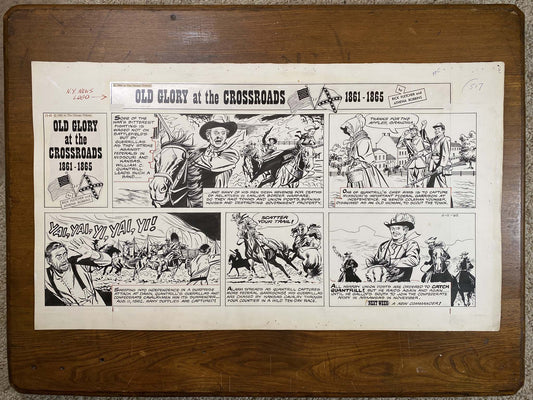 Old Glory at the Crossroads 11/11/62 Original Art Illustration | Fletcher Studio