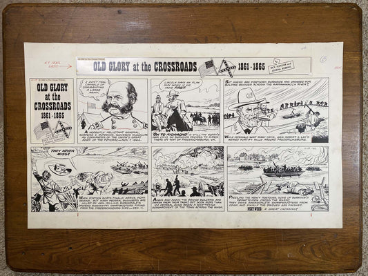 Old Glory at the Crossroads 11/18/62 Original Art Illustration | Fletcher Studio
