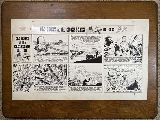 Old Glory at the Crossroads 11/25/62 Original Art Illustration | Fletcher Studio
