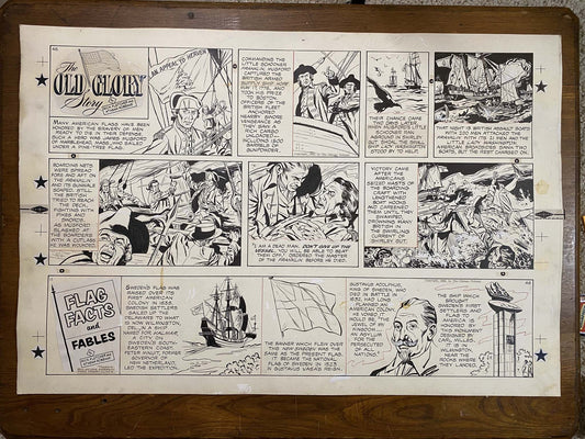 The Old Glory Story: History of the American Flag 12/12/53 Original Art Illustration | Fletcher Studio