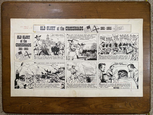 Old Glory at the Crossroads 1/6/63 Original Art Illustration | Fletcher Studio