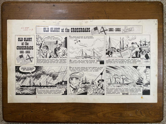 Old Glory at the Crossroads 1/13/63 Original Art Illustration | Fletcher Studio