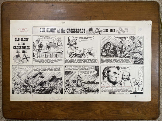 Old Glory at the Crossroads 1/27/63 Original Art Illustration | Fletcher Studio
