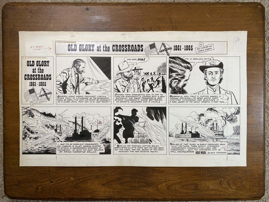 Old Glory at the Crossroads 2/3/63 Original Art Illustration | Fletcher Studio