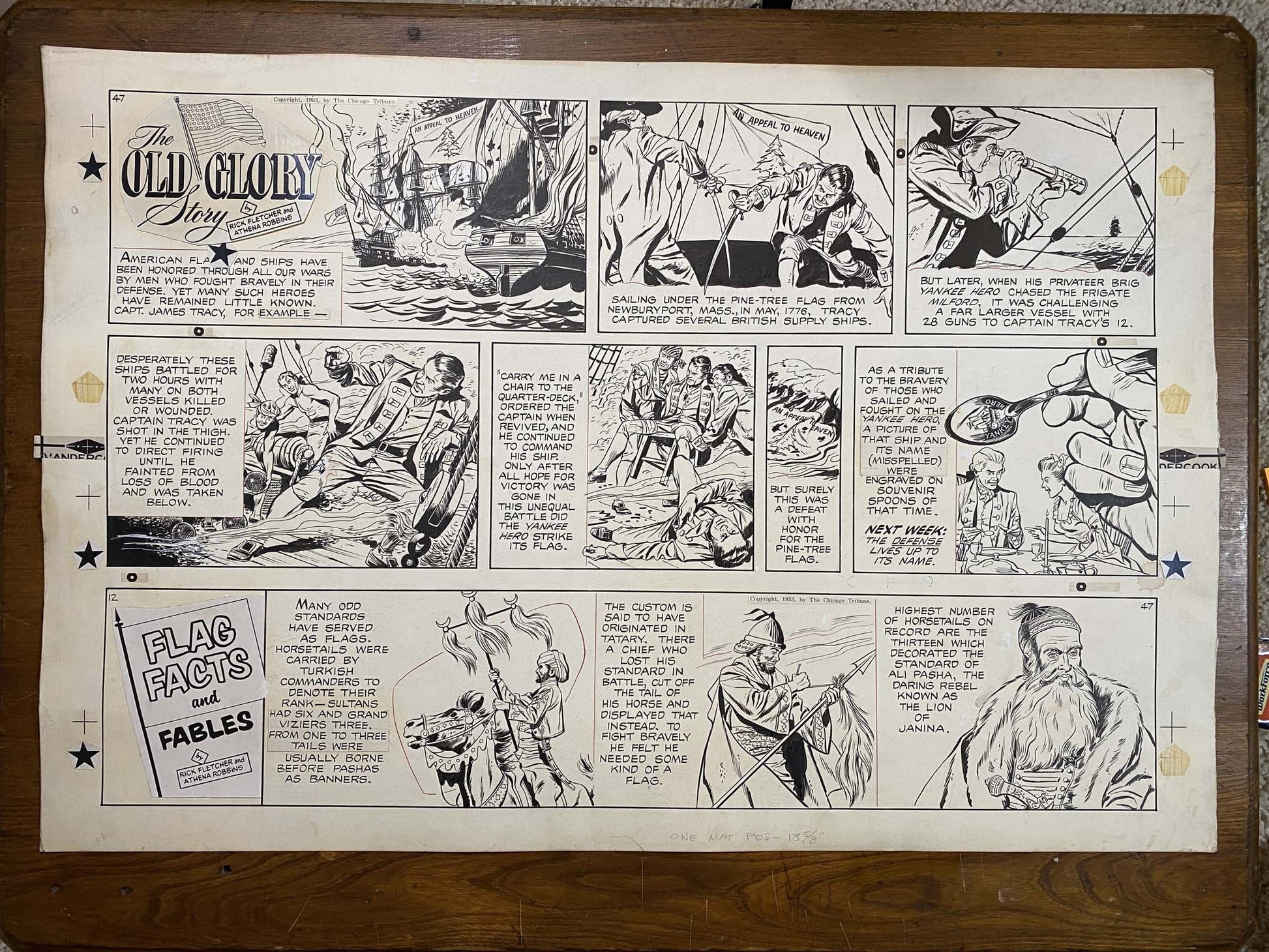 The Old Glory Story: History of the American Flag 12/19/53 Original Art Illustration | Fletcher Studio