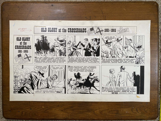 Old Glory at the Crossroads 3/17/63 Original Art Illustration | Fletcher Studio