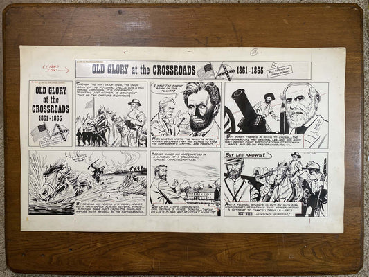 Old Glory at the Crossroads 4/28/63 Original Art Illustration | Fletcher Studio