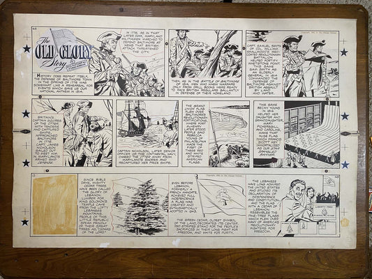 The Old Glory Story: History of the American Flag 12/26/53 Original Art Illustration | Fletcher Studio