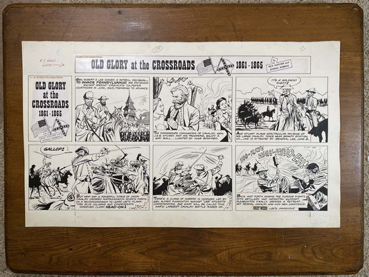 Old Glory at the Crossroads 7/14/63 Original Art Illustration | Fletcher Studio