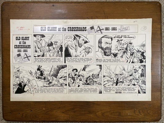 Old Glory at the Crossroads 8/4/63 Original Art Illustration | Fletcher Studio
