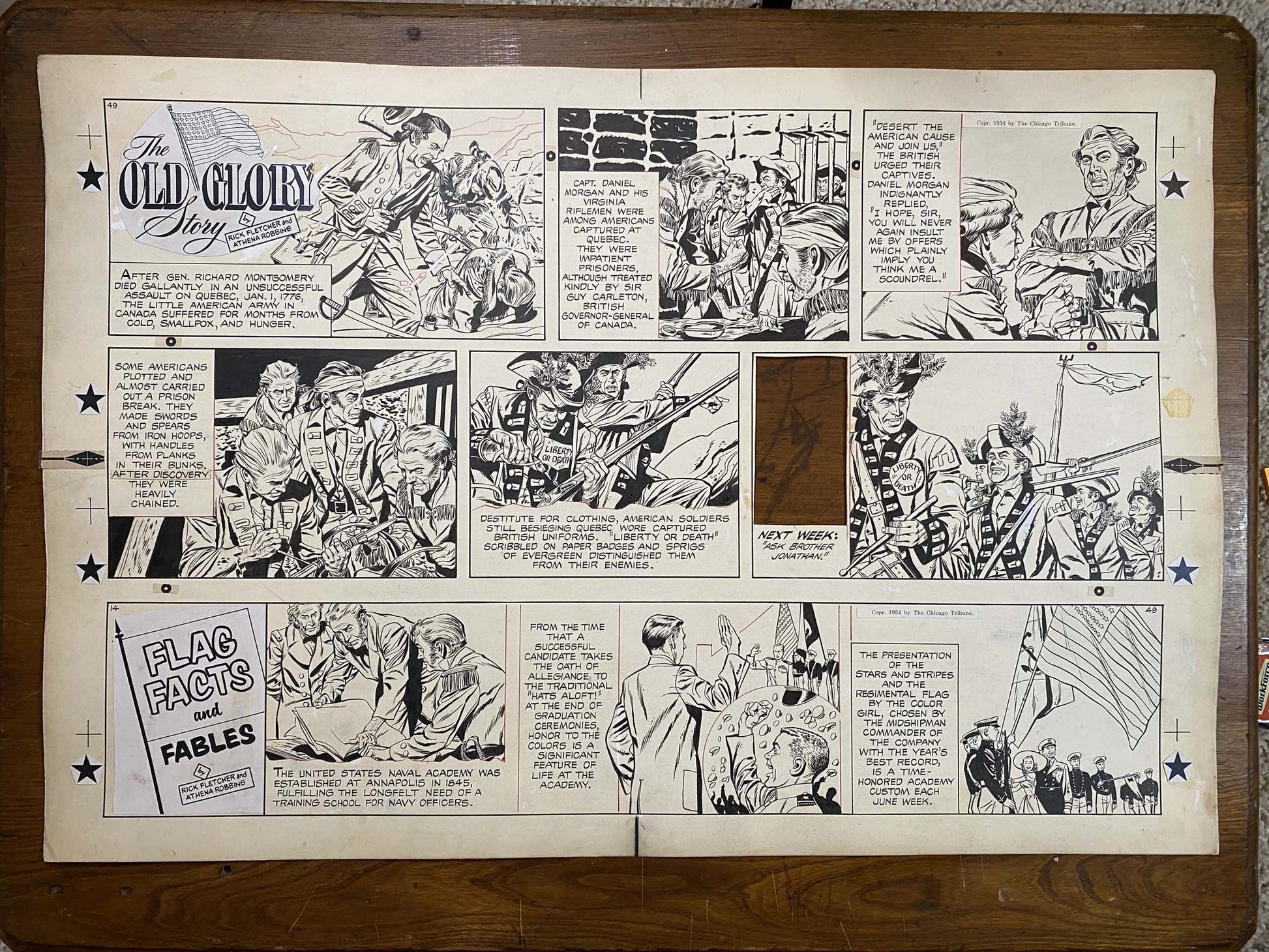The Old Glory Story: History of the American Flag 1/2/54 Original Art Illustration | Fletcher Studio