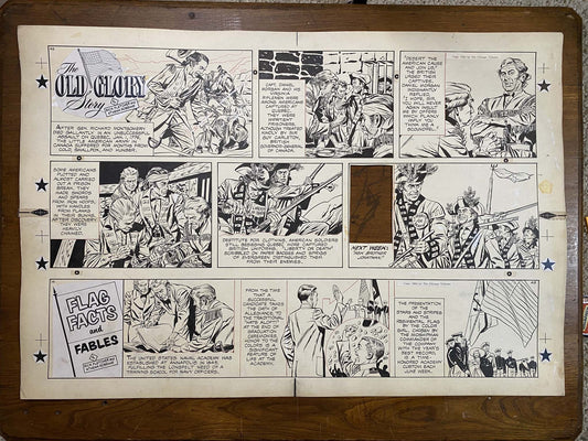 The Old Glory Story: History of the American Flag 1/2/54 Original Art Illustration | Fletcher Studio