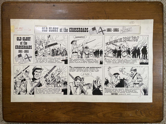 Old Glory at the Crossroads 8/18/63 Original Art Illustration | Fletcher Studio