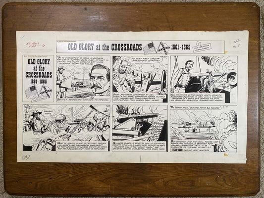 Old Glory at the Crossroads 9/1/63 Original Art Illustration | Fletcher Studio