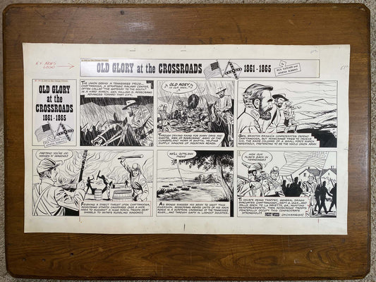 Old Glory at the Crossroads 9/15/63 Original Art Illustration | Fletcher Studio