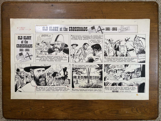 Old Glory at the Crossroads 9/22/63 Original Art Illustration | Fletcher Studio