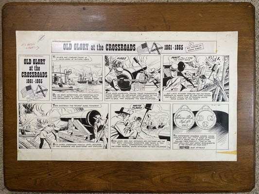 Old Glory at the Crossroads 10/6/63 Original Art Illustration | Fletcher Studio