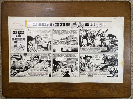 Old Glory at the Crossroads 10/20/63 Original Art Illustration | Fletcher Studio