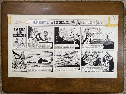 Old Glory at the Crossroads 10/27/63 Original Art Illustration | Fletcher Studio