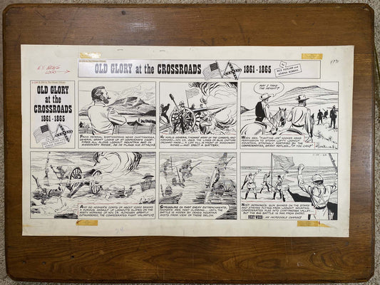 Old Glory at the Crossroads 11/24/63 Original Art Illustration | Fletcher Studio